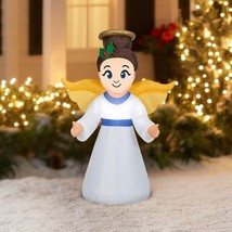 Holiday Time 3.5ft Angel Inflatable Christmas Yard Decor Lights Up - $32.66