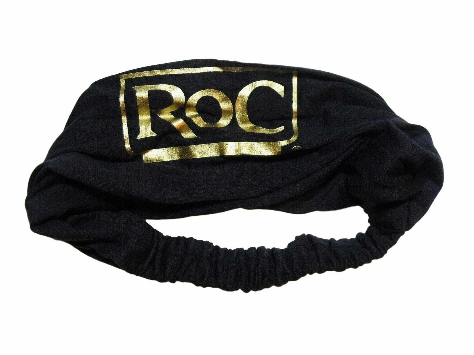 Roc Cosmetics Headband Navy Blue Gold Cotton & Elastic for face mask cleanse NEW - $15.17