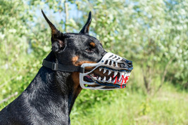 Werewolf zombie dogs muzzle. White color! Doberman and other breeds. Funny dog a - $85.00