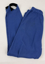 Vintage 90s SK Wear Women&#39;s M Blue Polka Dot Knit Stirrup Stretch Pant Tapered - £22.42 GBP