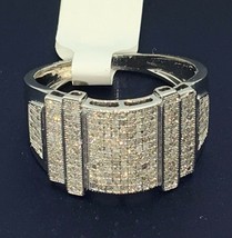 Men&#39;s Round Ice Diamond Pinky Wedding Ring Pave Fashion Designer Band 3 Ct Out - £100.41 GBP