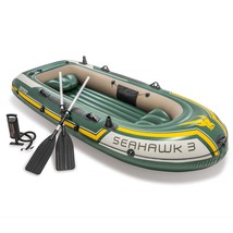 Intex Seahawk 3, 3-Person Inflatable Boat Set with Aluminum Oars and Hig... - £175.41 GBP