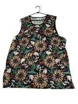 No boundaries mesh tank top skull and floral print Men’s XL - $23.70