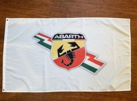 Abarth Racing White Flag 3X5 Ft Polyester Best Flag Collector - £13.51 GBP