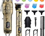 Soonsell Hair Clippers For Men T-Blade Trimmer Set, Man, Lcd Display(Gold). - $77.93