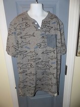 Free Planet Gray Sharks Short Sleeve Pocket T Size XL (18) Boy&#39;s EUC - $18.25