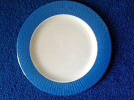Hard Plastic White Blue Basket Weave Rim 10.5 in Diam Lot of 2 - $9.90
