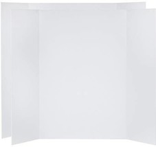 White Tri-Fold Board Display Board Corrugated Cardboard 36 x 48 inches 3 Pack - £20.23 GBP