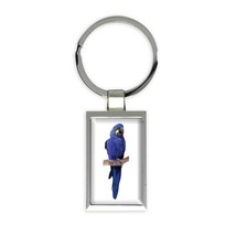 Blue Parrot : Gift Keychain Bird Macaw Exotic Animal Nature Colorful Tropical - £6.27 GBP