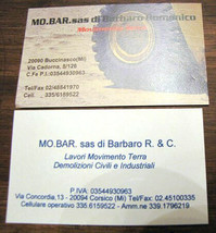 2 Two MO.BAR Business Cards. sas di Barbaro Domenico R &amp; C earthmoving  -
sho... - £11.96 GBP