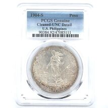 1904-S U.S. Philippines Silver Peso PCGS Genuine Cleaned UNC Detail Coin - $292.05