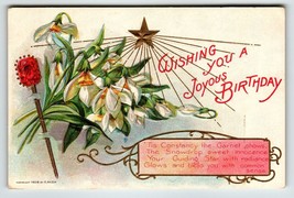Birthday Flowers Gemstone Postcard January Garnet Snowdrop Nash 1908 Gem Ser.  1 - £9.40 GBP