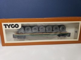 HO Scale Tyco Great Northern VTG 50ft Flat Car With Cable Reel Load and Box - £10.05 GBP