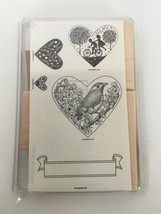 Stampin Up Rubber Stamp Set Take It to Heart Bird Bike Valentines Day Banner - £15.72 GBP