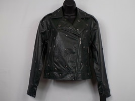 Women Size XS Faux Leather Jacket Amazon Green Collection b biker star s... - $14.52