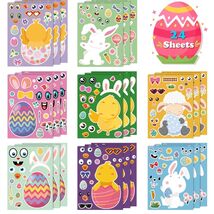 Vibrant 24 Sheet Easter Sticker Set - Creative Crafts for Kids' Celebrat... - $14.80