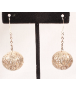 Vintage Silver Wire Ball Shaped Earrings on New Sterling French Wires - £17.03 GBP