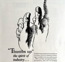 Western Electric Bell System Thumbs Up 1929 Advertisement AT&amp;T Telephone... - $35.09 CAD
