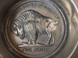 Vtg Avon First Buffalo Nickel 1913 Commemorative Trinket Bowl Dish Ashtray 5&quot; - £15.03 GBP