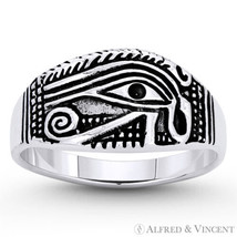 Eye of Ra Horus Egyptian Udjat Wedjat .925 Sterling Silver Egypt Luck Charm Ring - £17.25 GBP