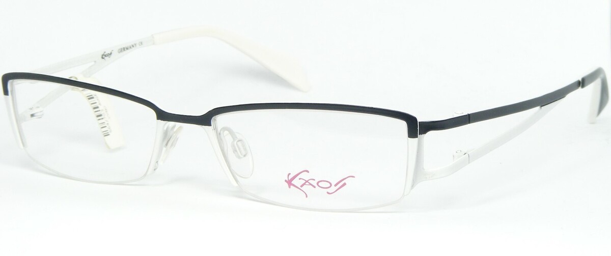 KAOS 103 COL. C1 Schwarze/Weiße Brille Metallgestell 50-16-135mm Deutsch... - $95.77