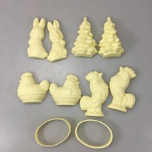 Lot of 4 Stand-Up 3D Chocolate Butter Molds Bunny Rooster Tree 3.5&quot; Chicken 2.5&quot; - £22.32 GBP