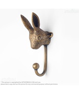 6.29&quot; Solid Brass Bunny Rabbit Animal Wall Hook -Strong Wall Mount Coat ... - $61.54 CAD