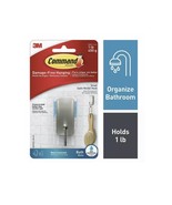 Command 076308728588 Bath, Satin Nickel, 1-Hook, 2-Small Water-Resistant... - £6.10 GBP