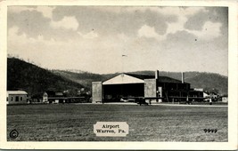 Vtg Postcard Warren Pennsylvania PA Airport Hanger Planes Dexter Silvercraft UNP - $18.76