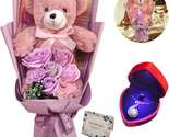 Mothers Day Gifts for Mom Wife, Preserved Rose Bouquet Flowers with Tedd... - $66.86