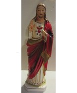 Vintage  Sacred Heart Jesus Statue Figurine - religious  - £52.37 GBP
