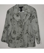 Perceptions Floral Patterned Gray Blazer 14T - $180.07 MXN