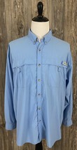 Columbia PFG Fishing Shirt Men&#39;s XL Vented UPF 30+, Blue 100% Nylon  - £10.90 GBP