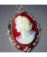 Earth mined Diamond Art Deco Pendant Antique Hardstone Medallion Platinu... - €6.068,28 EUR