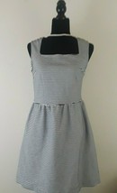 Merona Women&#39;s Black and White  Striped fit and flare dress Size Medium - $14.85
