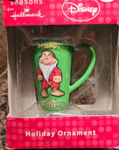 Grumpy Disney Snow White Hallmark Keepsake Ornament "Grumpy Before Coffee" Green - £14.00 GBP