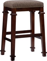 Backless Bar Stool By Linon Kennedy In Brown Tweed. - £68.90 GBP