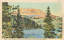 Montana MT ~ Beartooth Lago &amp; Butte-Cooke-Red Lodge Highway-Vintage Cartolina - £7.84 GBP