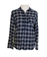 Abercrombie &amp; Fitch Flannel Shirt Womens Smal Plaid Popover Top Navy Blue - €15,28 EUR