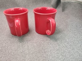 2 Homer Laughlin Fiesta Fiestaware 12 Oz. Java Coffee Mugs Cups Scarlet EUC! - £13.14 GBP