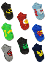 JUSTICE LEAGUE BATMAN 8-Pack Low Cut No Show Socks NWT Kids Ages 4-8 or ... - $11.69
