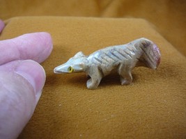 y-ANT-6) Little Gray Tan Red Anteater Carving Soapstone Gem Peru Figurine Stone - £6.75 GBP