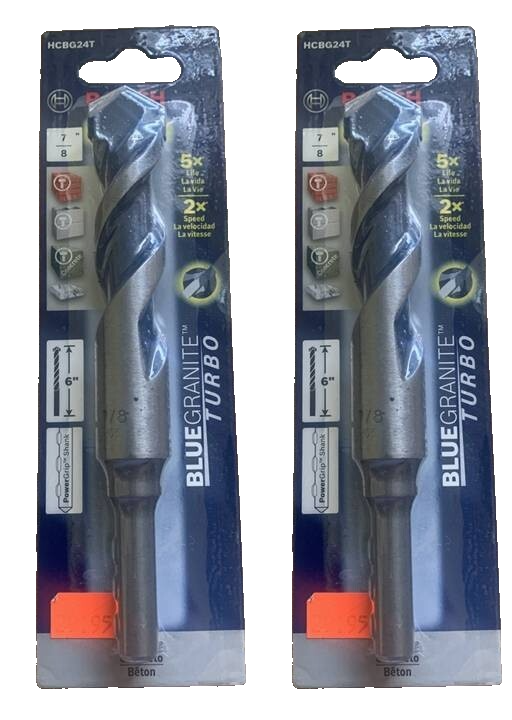 Bosch HCBG24T 7/8&quot; x 6&quot; BlueGranite Turbo Carbide Hammer Drill Bit (2-PACK) - $19.80