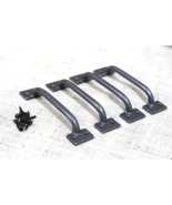 4 Drawer Pulls Nickel Iron Finish Cabinet Handles Grasp Door 6&quot;  Kitchen... - €12,91 EUR