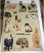 Linda Picken Tapestry Cats Curious Kitties Wallhanging Made in USA - $39.59