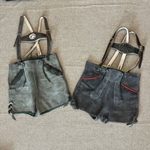 Vintage German Boys Child Suede Leather Lederhosen Size 98 US 3 Lot of 2... - £39.81 GBP