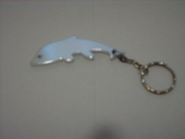 Silver Anodized Dolphin  Alloy Keychain Keyring 4.5&quot; Total Length USA SE... - £5.55 GBP