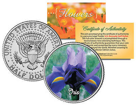 Iris Flower Jfk Kennedy Half Dollar Us Colorized Coin - £6.77 GBP
