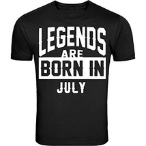 Legends Are Born In July Birthday Month Humor Men Black T-Shirt Father&#39;s... - £10.82 GBP