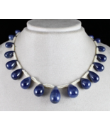 Natural Unheated Blue Sapphire Teardrop Pearl Beaded 420 Ct Gemstone Nec... - £35,691.24 GBP